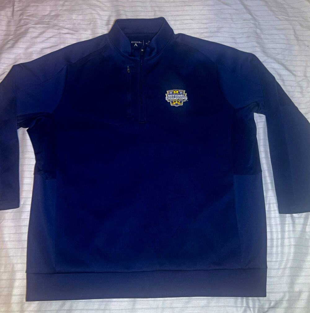 Antigua Michigan Wolverines National Champions Pullover Men's Size 3XL Blue